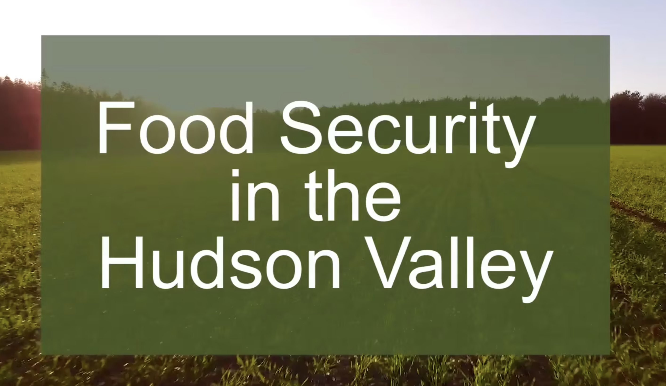 Food Security in the Hudson Valley